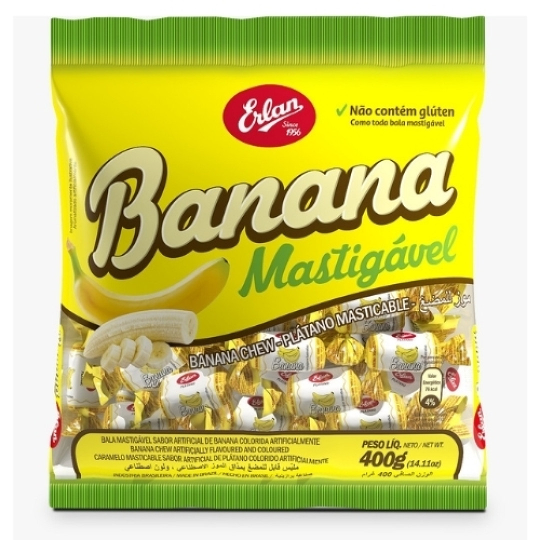 Detalhes do produto Bala Mast 400Gr Erlan Banana