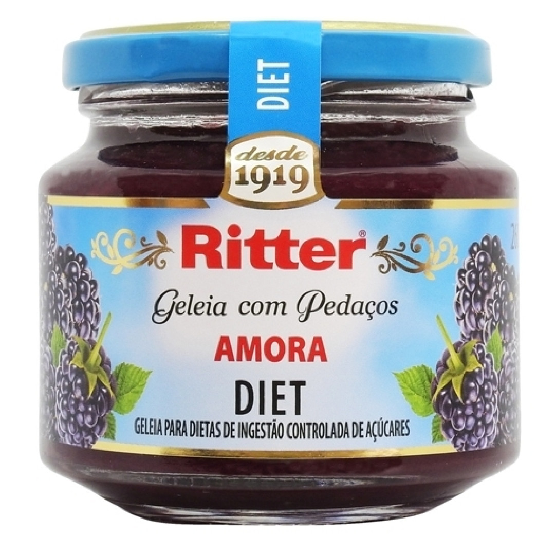 Detalhes do produto Geleia Gelifrut Diet Vidro 260Gr Ritter Amora