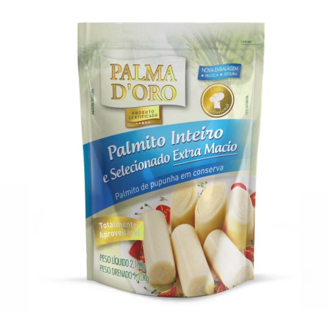 Detalhes do produto Palmito Palma D'oro 1,10Kg Inaceres Inteiro