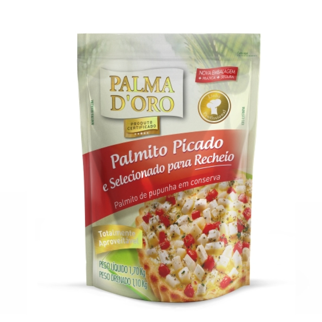 Detalhes do produto Palmito Palma D'oro 1,10Kg Inaceres Cortado