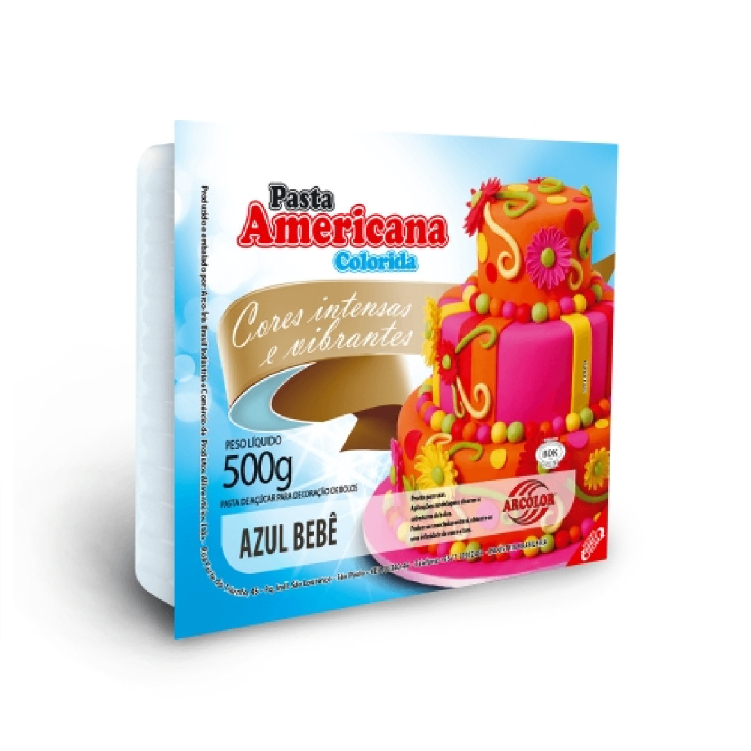 Detalhes do produto X Pasta Americana Pc 500Gr Arcolor Azul Bebe