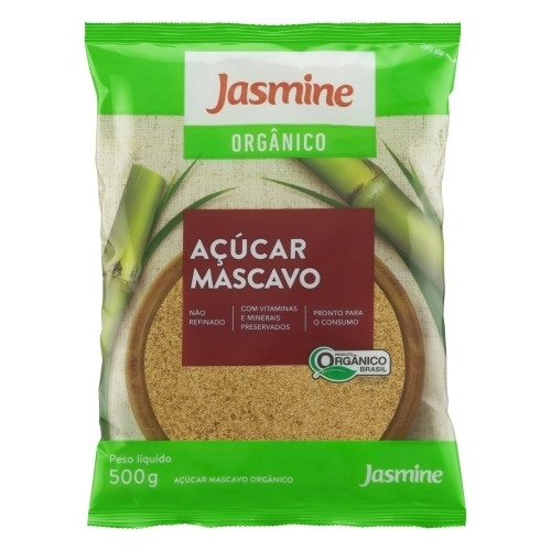 Detalhes do produto Acucar Organico 500Gr Jasmine Mascavo