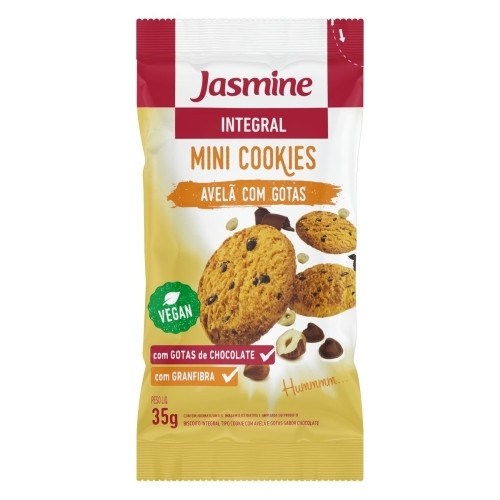 Detalhes do produto Bisc Cookies Integral Mini 35Gr Jasmine Avela.chocolate