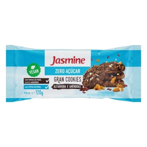 Detalhes do produto Bisc Cookies Sem Acucar 120Gr Jasmine Amend.alfarroba