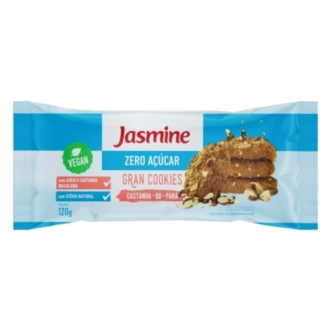 Detalhes do produto Bisc Cookies Sem Acucar 120Gr Jasmine Castanha Para