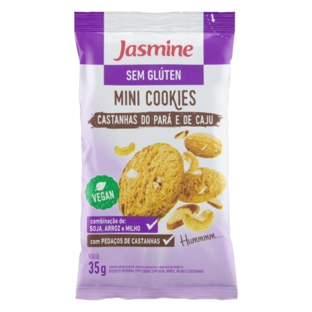 Detalhes do produto Bisc Cookies Sem Gluten Mini 35G Jasmine Cast Para.caju