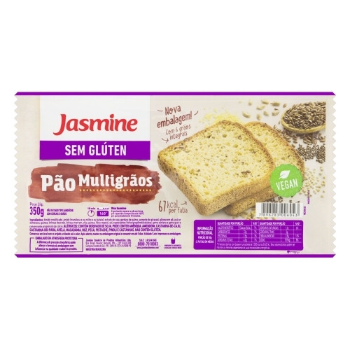 Detalhes do produto Pao Forma Sem Gluten 350Gr Jasmine  Multigraos