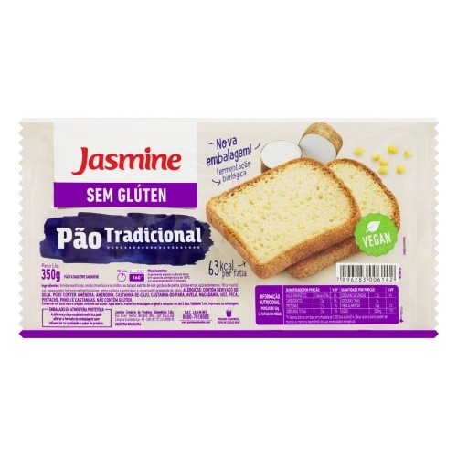 Detalhes do produto Pao Forma Sem Gluten 350Gr Jasmine  Tradicional