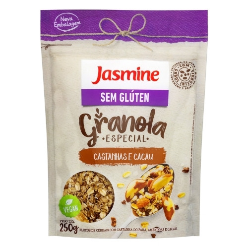 Detalhes do produto Granola Sem Gluten 250Gr Jasmine Cacau.castanha