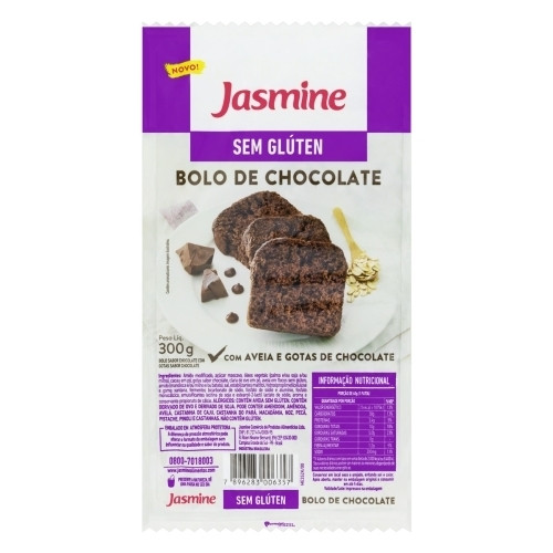 Detalhes do produto Bolo Sem Gluten 300Gr Jasmine  Gotas Choc
