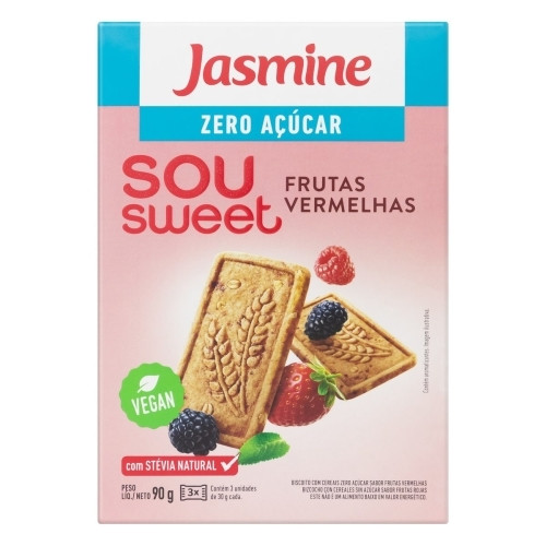 Detalhes do produto Bisc Sou Sweet Zero Acucar 3X30Gr Jasm Frutas Vermelha
