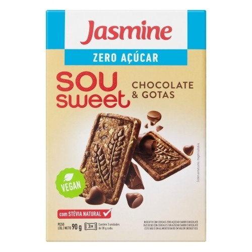 Detalhes do produto Bisc Sou Sweet Zero Acucar 3X30Gr Jasm Chocolate