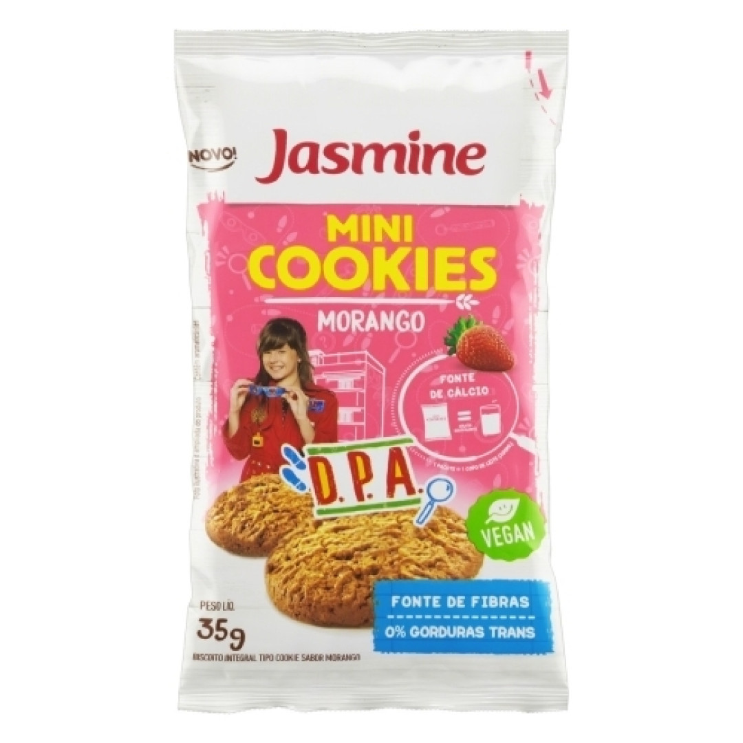 Detalhes do produto Bisc Cookies Integ Mini D.p.a 35Gr Jasmi Morango