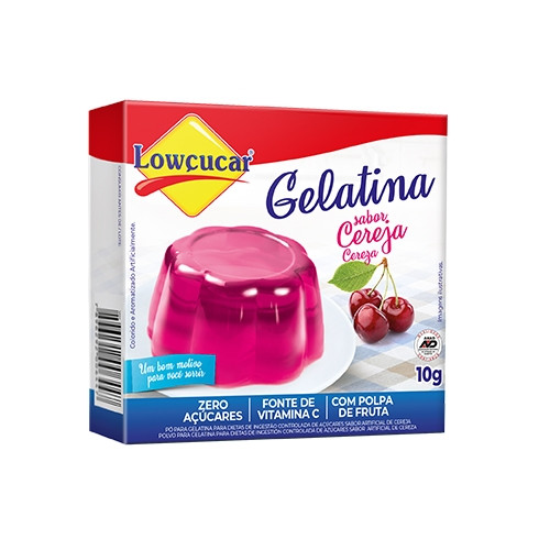 Detalhes do produto Gelatina Po Zero 10Gr Lowcucar Cereja