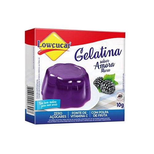 Detalhes do produto Gelatina Po Zero 10Gr Lowcucar Amora