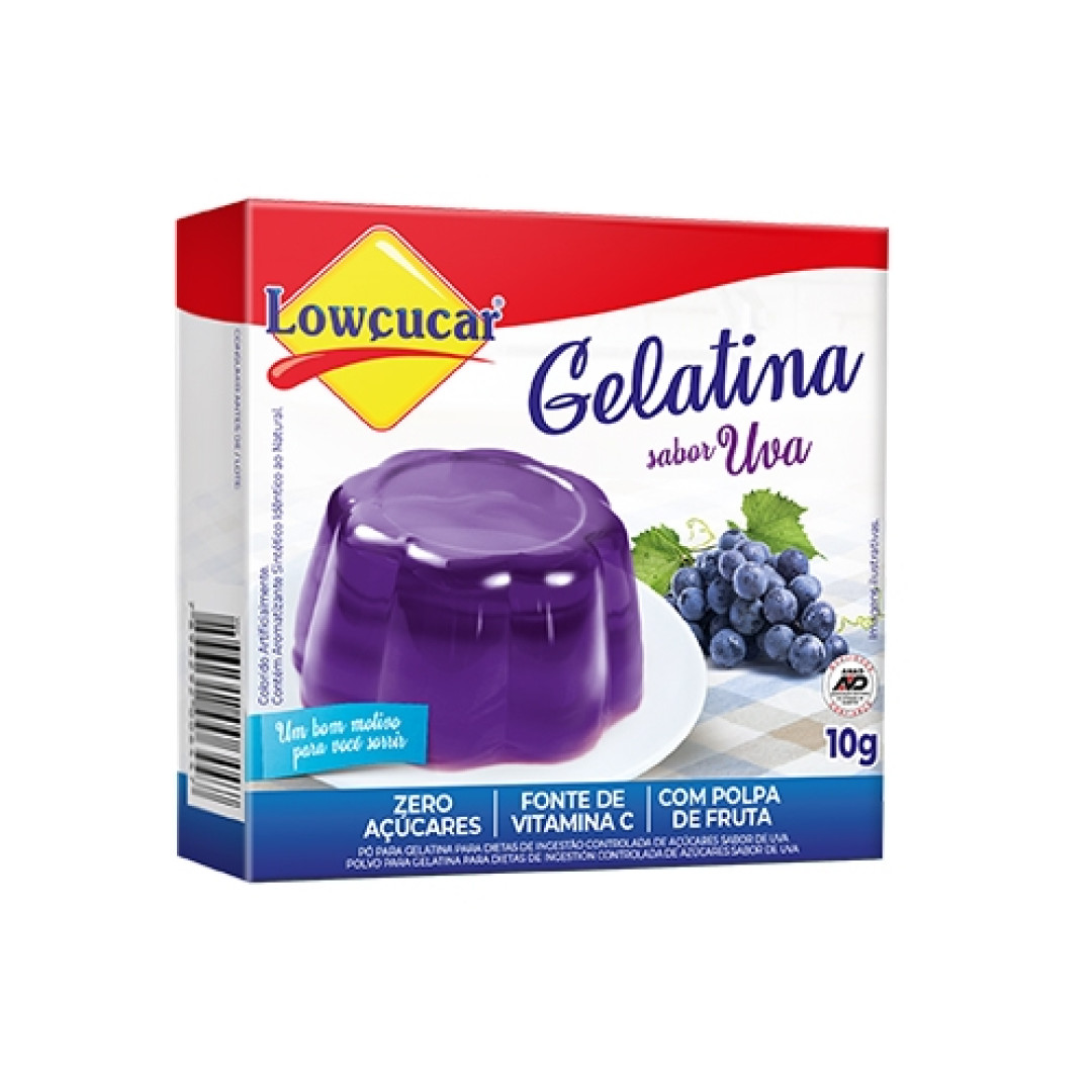 Detalhes do produto Gelatina Po Zero 10Gr Lowcucar Uva