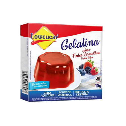 Detalhes do produto Gelatina Po Zero 10Gr Lowcucar Frutas Vermelha