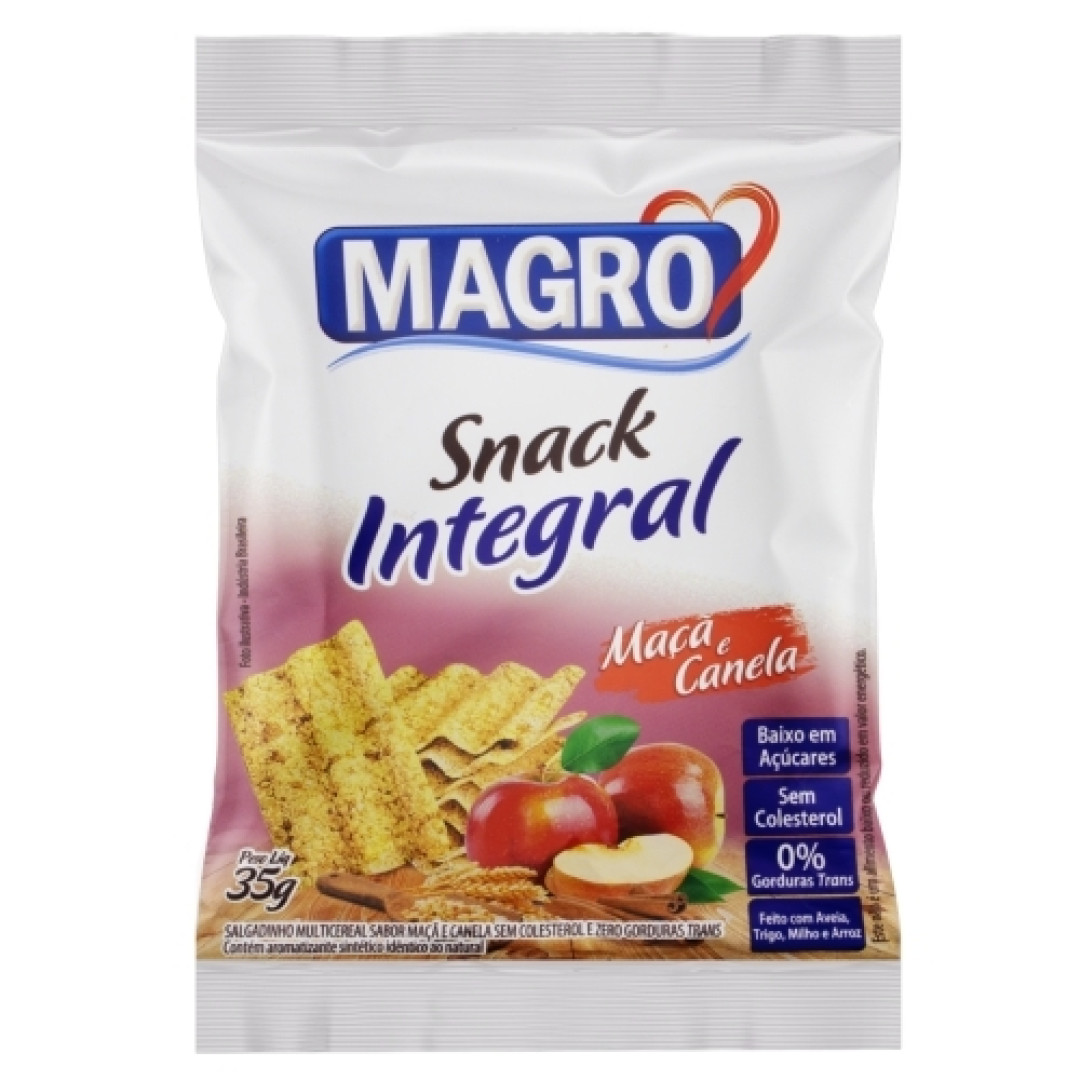 Detalhes do produto Snack Integral Magro 35Gr Lowcucar Maca.canela
