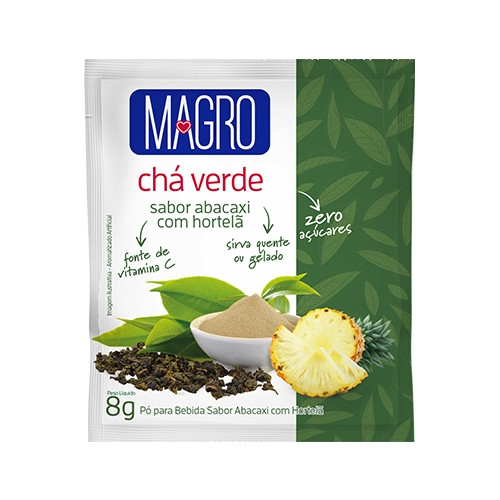 Detalhes do produto Refrc Po Cha Verde Magro Zero 8Gr Lowcuc Abacaxi.hortela