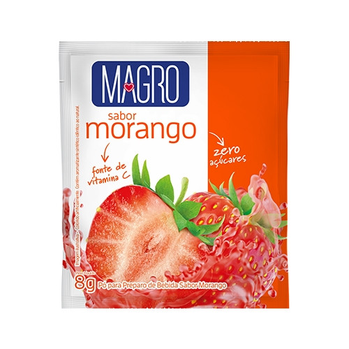 Detalhes do produto Refrc Po Magro Zero 8Gr Lowcucar Morango
