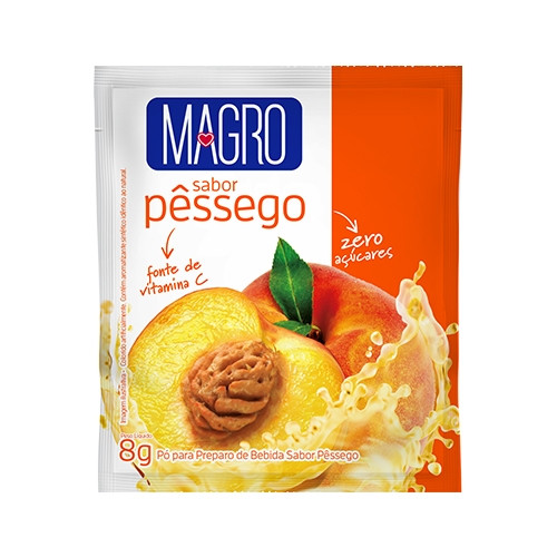 Detalhes do produto Refrc Po Magro Zero 8Gr Lowcucar Pessego