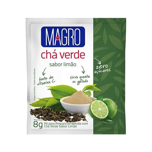Detalhes do produto Refrc Po Cha Verde Magro Zero 8Gr Lowcuc Limao