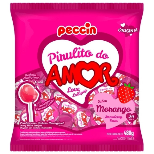 Detalhes do produto Pirl Amor Pc 24Un Peccin Morango