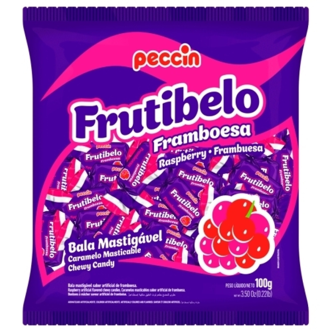 Detalhes do produto Bala Mast Frutibelo 100Gr Peccin Framboesa