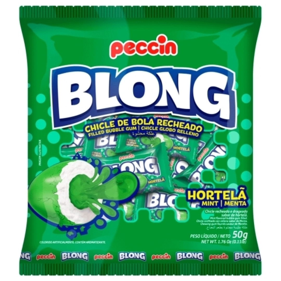 Detalhes do produto Chicle Blong 50Gr Peccin Hortela