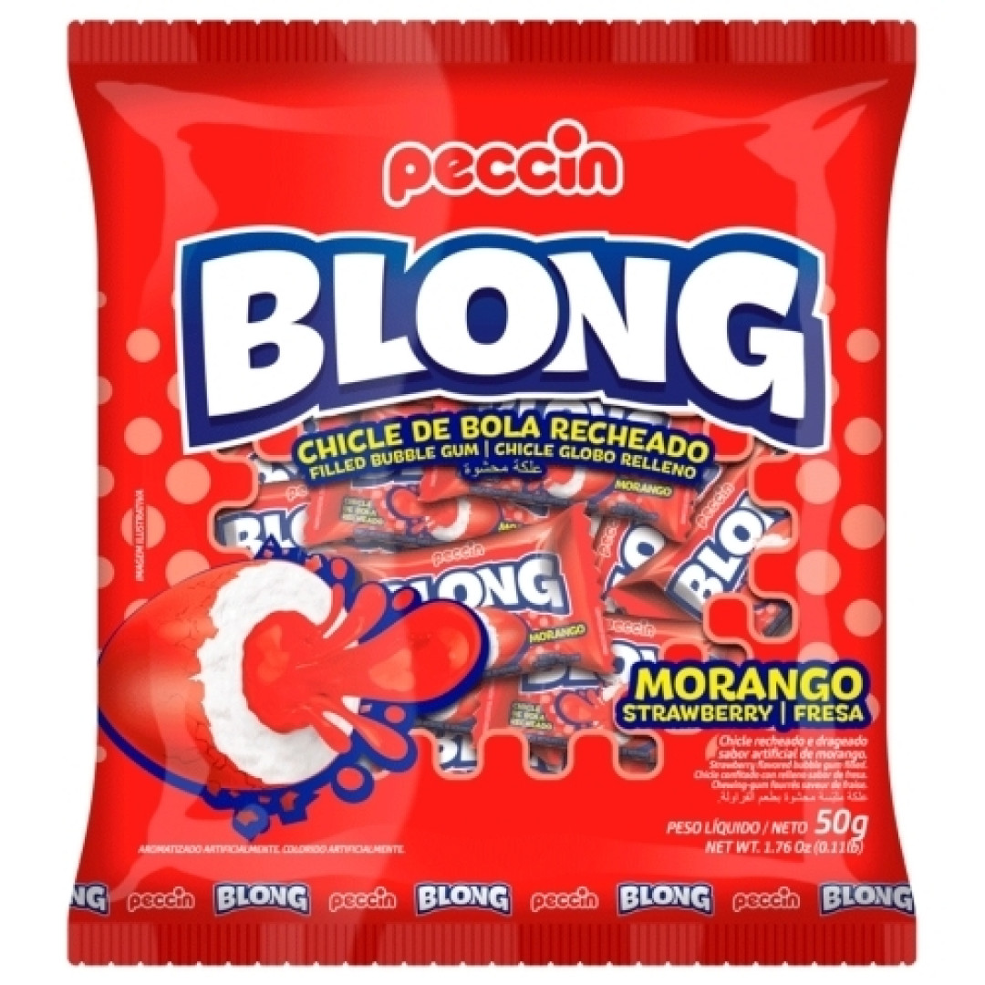 Detalhes do produto Chicle Blong 50Gg Peccin Morango