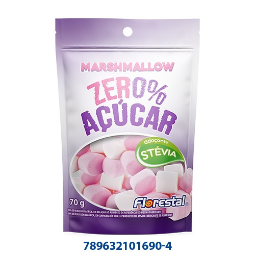 Detalhes do produto Marshmallow Zero Acucar 70Gr Florestal Morango
