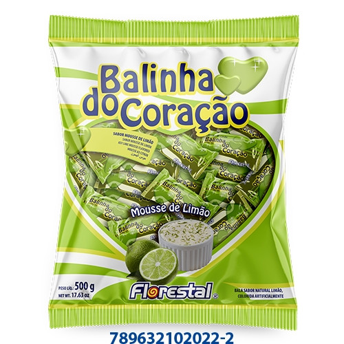 Detalhes do produto Bala Dura Balinha Do Coracao 500Gr Flore Mousse Limao