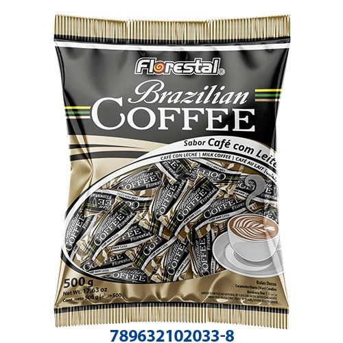 Detalhes do produto Bala Dura Brazilian Coffee 500Gr Florest Cafe.leite