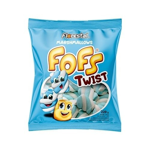 Detalhes do produto Marshmallow Fofs Twist Azul 220Gr Flores Baunilha