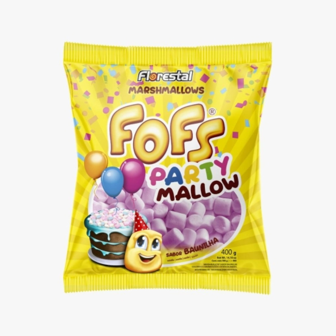 Detalhes do produto Marshmallow Fofs Party Mallow 400Gr Flo Baunilha.rosa
