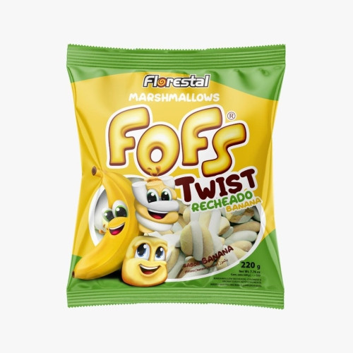 Detalhes do produto Marshmallow Rech Fofs Twist 220Gr Flores Banana