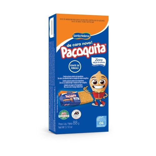Detalhes do produto Pacoca Pacoquita Zero Quad Embr Dp 4X21G Amendoim