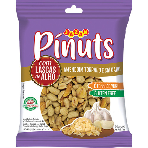 Detalhes do produto Amendoim Torrado Pinuts 90Gr Jazam Alho