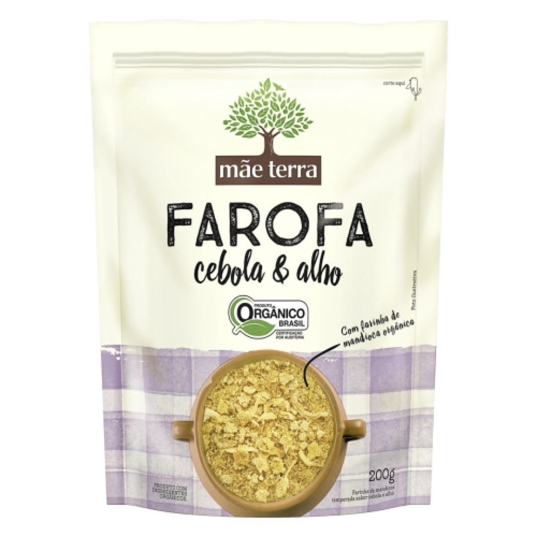 Detalhes do produto Farofa Organica 200Gr Mae Terra Cebola.alho