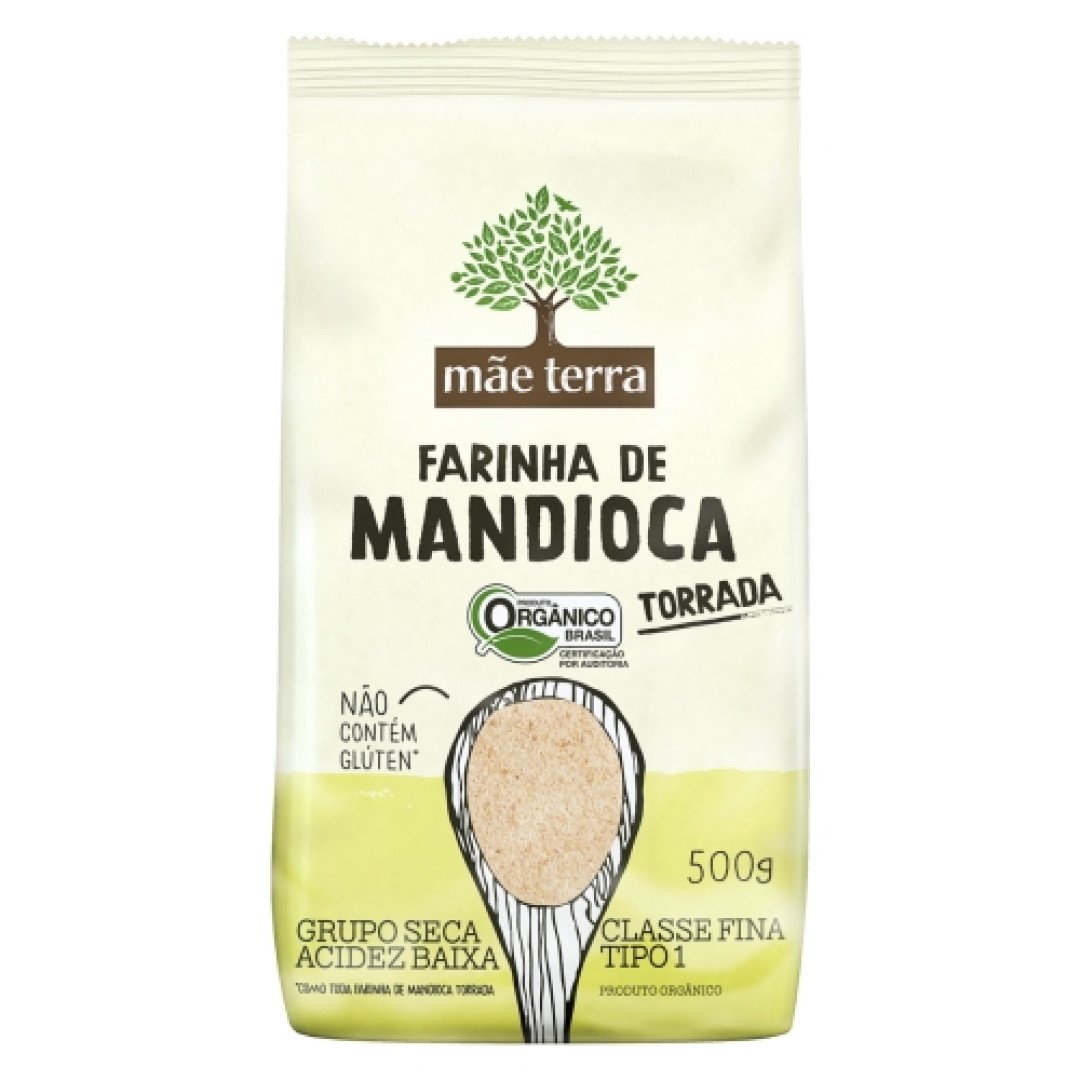Detalhes do produto Farofa Mandioca Org Tost 500Gr Mae Terra Tostada