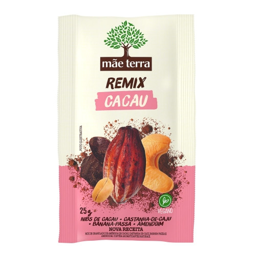 Detalhes do produto Remix Snack Natural 25Gr Mae Terra Cacau