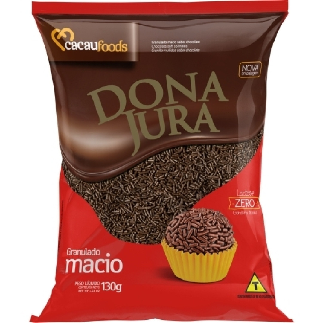 Detalhes do produto Choc Granulado Macio 130Gr Dona Jura Chocolate