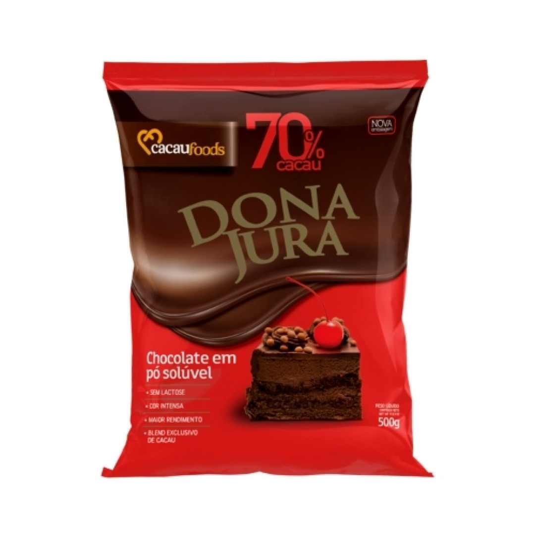 Detalhes do produto Choc Po 70% 500Gr Dona Jura Chocolate