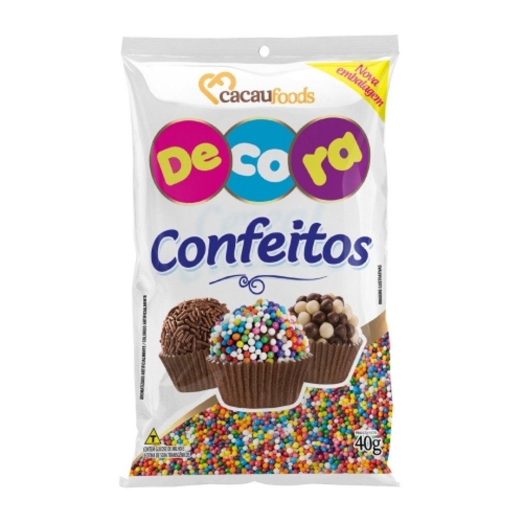 Detalhes do produto Confeito Micangas 40Gr Cacau Foods Colorido
