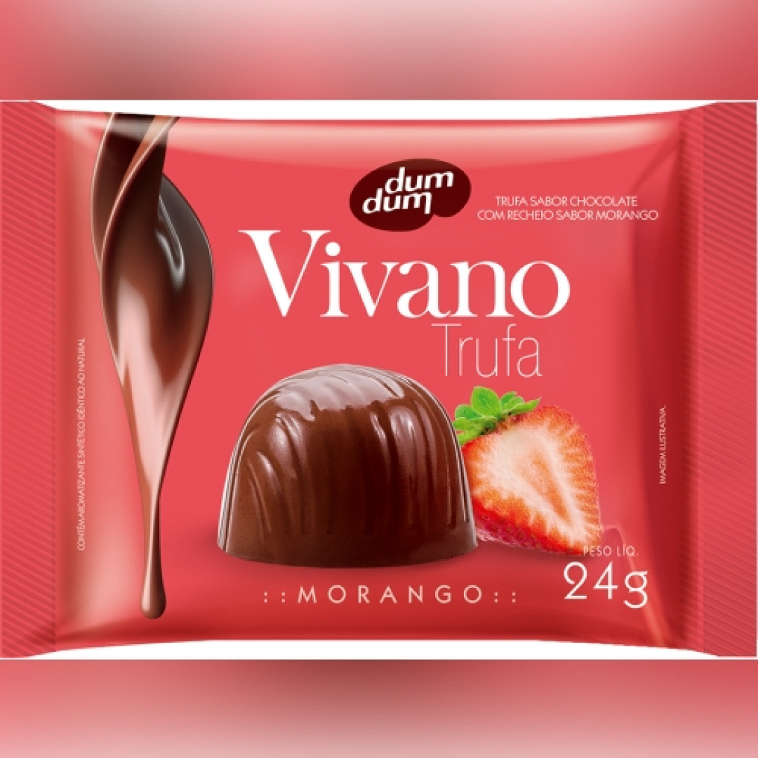 Detalhes do produto Trufa Vivano 12X24Gr Dum Dum Morango