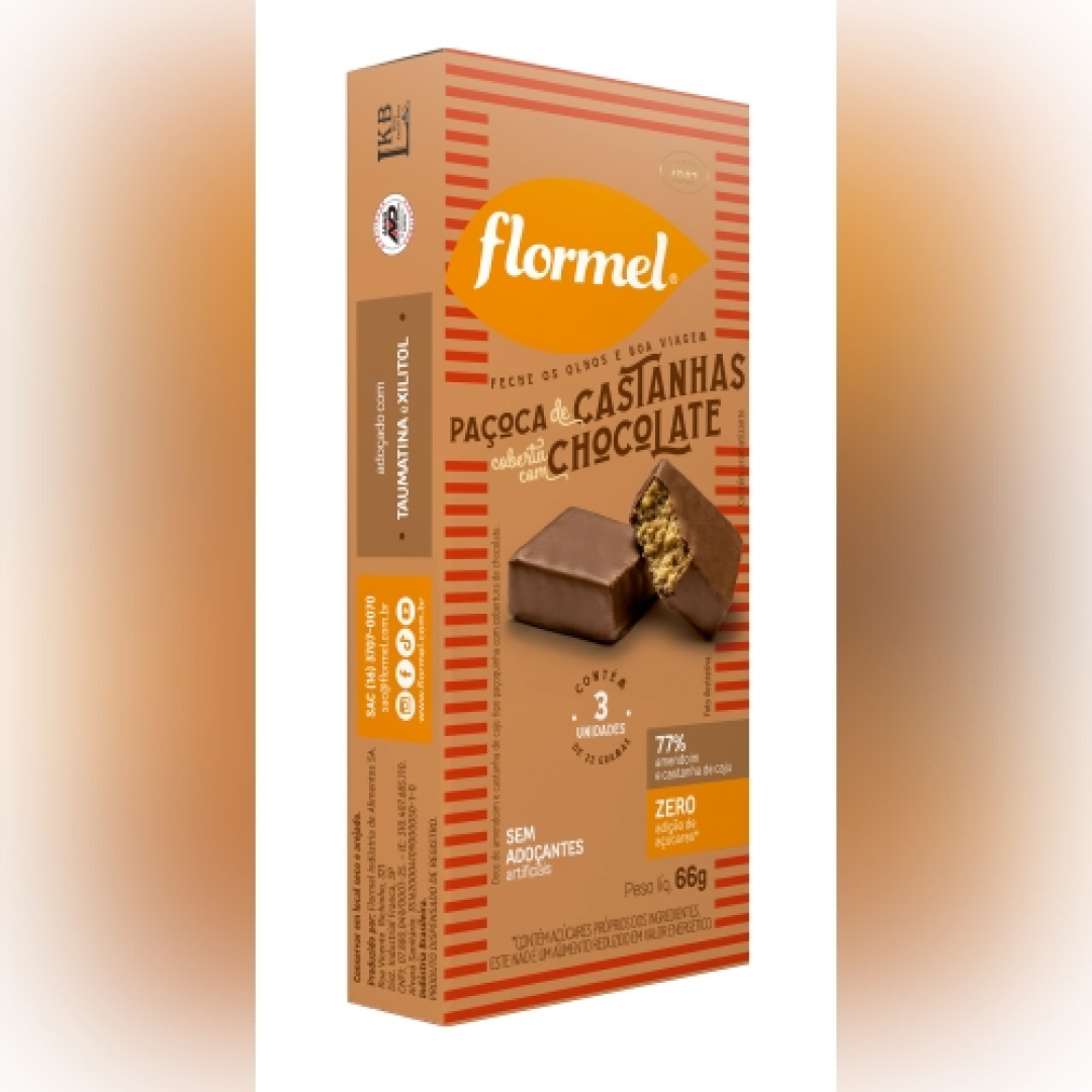 Detalhes do produto Pacoca Zero 3X22Gr Flormel Castanh.chocola