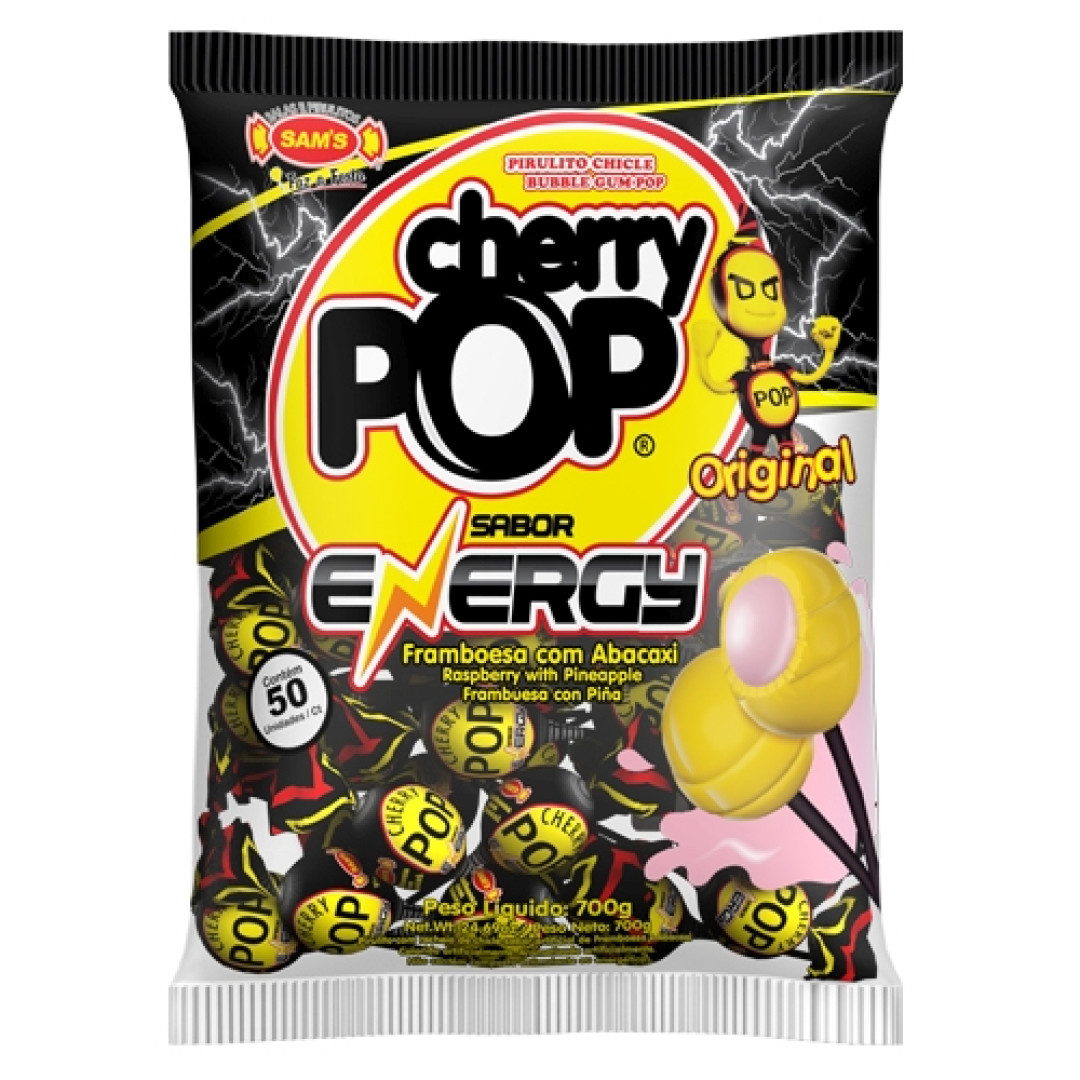 Detalhes do produto Pirl Chicle Cherry Pop 50Un Sams Energy