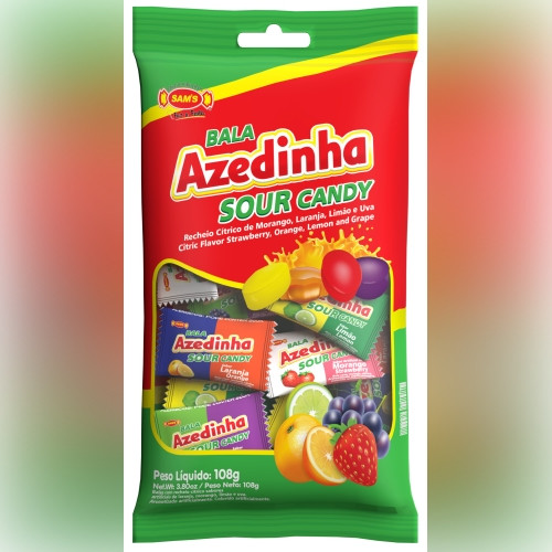Detalhes do produto Bala Dura Azedinha Sour Candy 100Un Sams Sortido Azedo