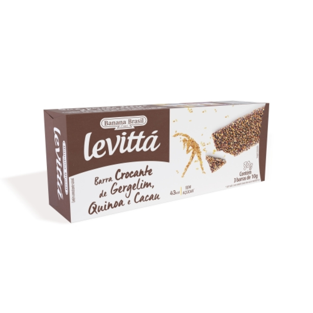 Detalhes do produto Barra Crocante Levitta 03X10Gr Banana Br Gergelim.quinoa