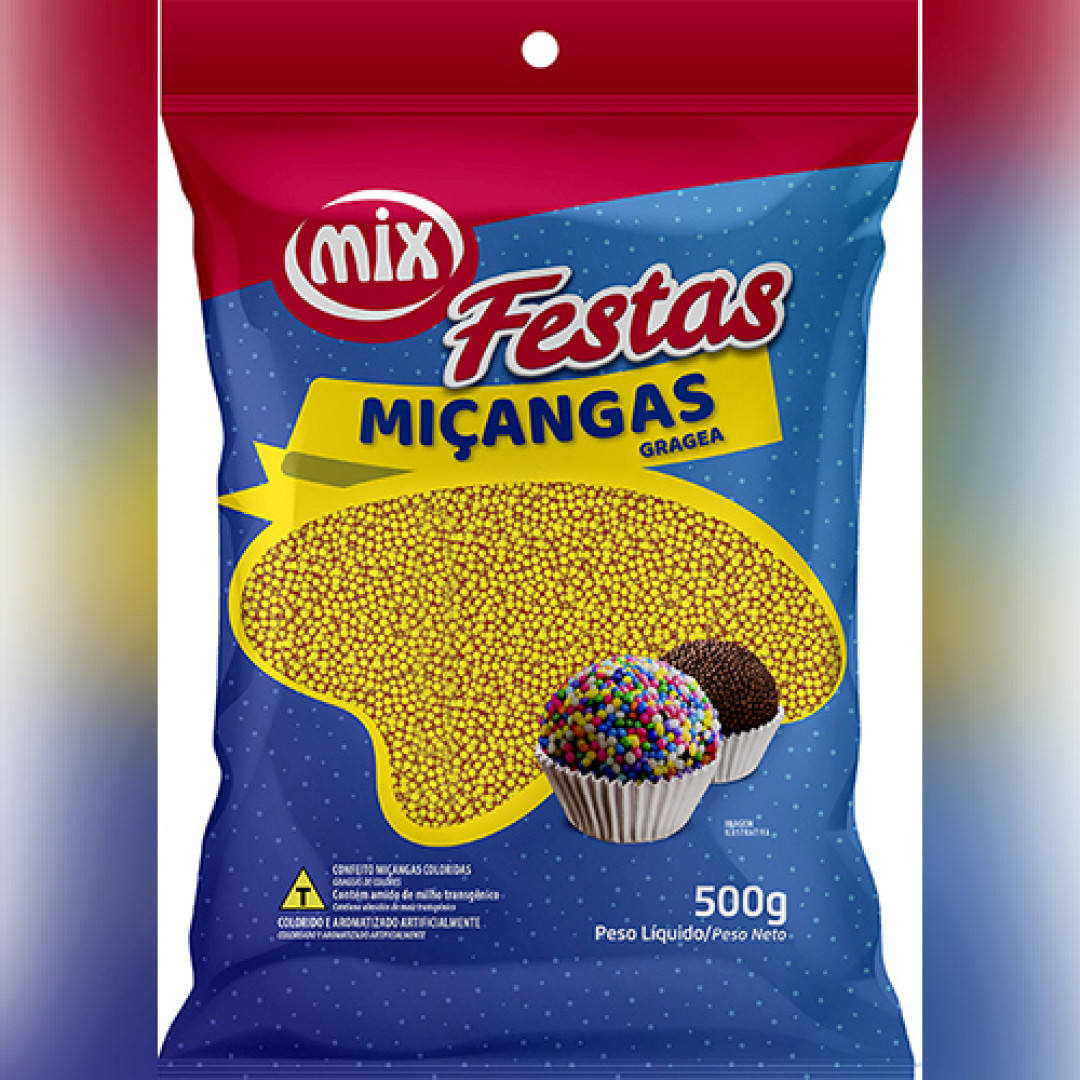 Detalhes do produto Confeito Micangas Festas 500Gr Mix Amarelo